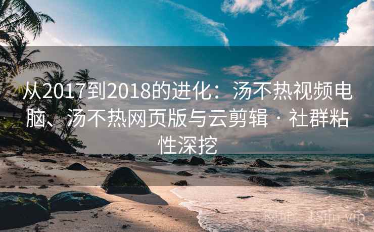 从2017到2018的进化：汤不热视频电脑、汤不热网页版与云剪辑 · 社群粘性深挖